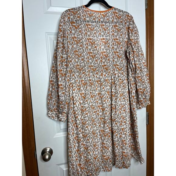 Daughters of India NEW Binita Mini Dress Apricot Color Size Large Orange White - Picture 9 of 16